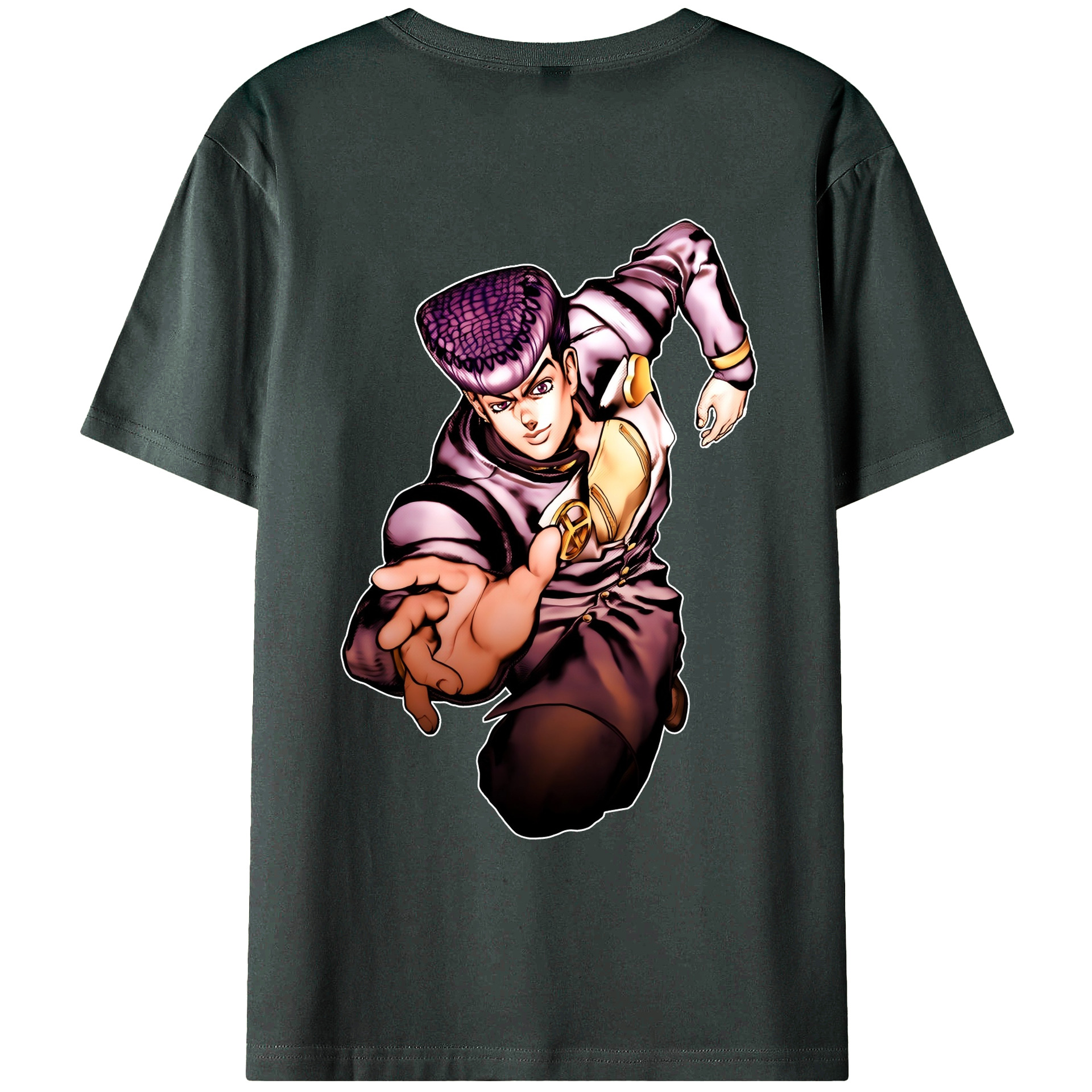 （画像用） ジョジョの奇妙な冒険 ひがしかた じょうすけ JoJo's Bizarre Adventure Higashikata Josuke 綿100％ メンズ半袖Tシャツ（バックプリント） 通気性